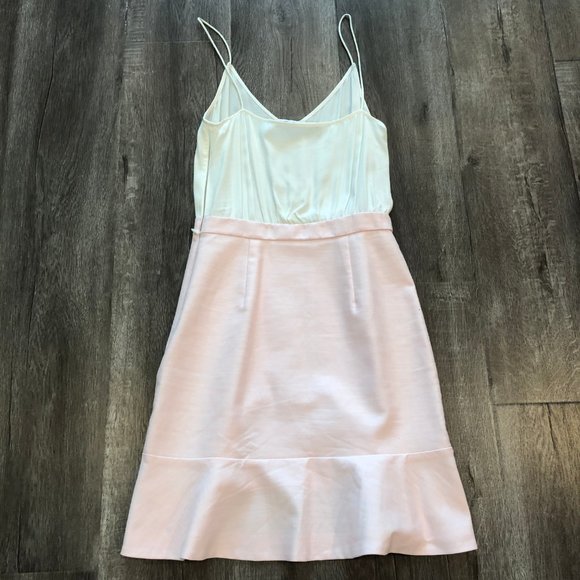 & Other Stories White & Pink Fluted Hem Mini Dress - Picture 3 of 5